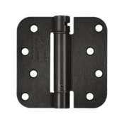 DELTANA 4 Inch x 4 Inch Steel Spring Hinge (5/8 Radius Corner, Oil Rubbed Bronze Finish)