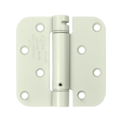 DELTANA 4 Inch x 4 Inch Steel Spring Hinge (5/8 Radius Corner, White Finish)