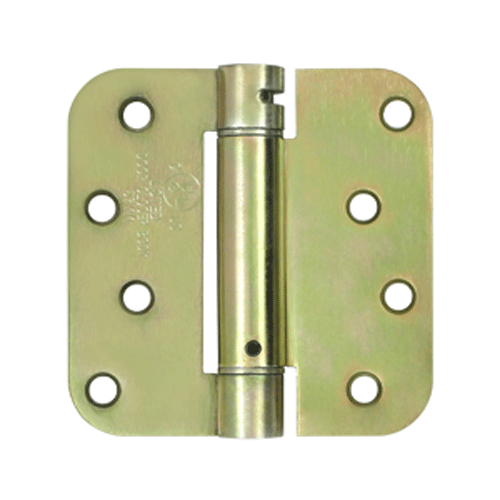 DELTANA 4 Inch x 4 Inch Steel Spring Hinge (5/8 Radius Corner, Zinc Dichromate Finish)