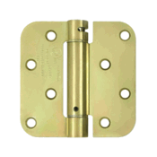 DELTANA 4 Inch x 4 Inch Steel Spring Hinge (5/8 Radius Corner, Zinc Dichromate Finish)