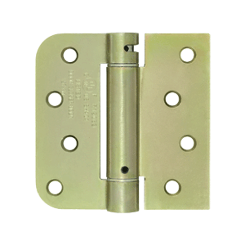 DELTANA 4 Inch x 4 Inch Steel Spring Hinge (5/8 Radius x Square Corner, Zinc Dichromate Finish)