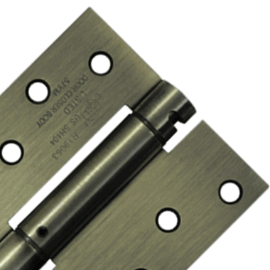 DELTANA 4 Inch x 4 Inch Steel Spring Hinge (Square Corner Antique Brass Finish)