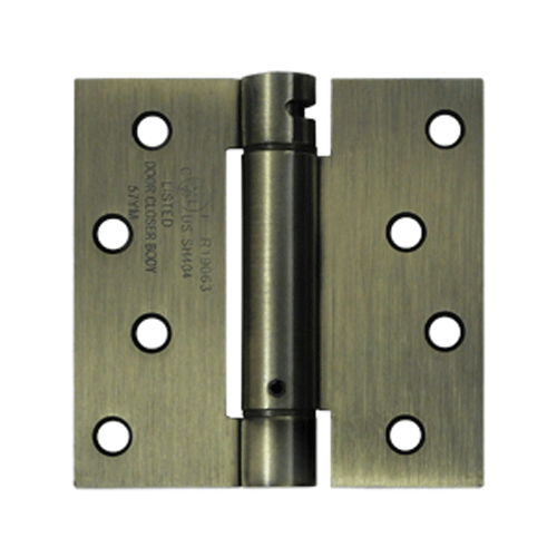 DELTANA 4 Inch x 4 Inch Steel Spring Hinge (Square Corner Antique Brass Finish)