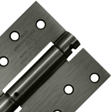 DELTANA 4 Inch x 4 Inch Steel Spring Hinge (Square Corner, Antique Nickel Finish)