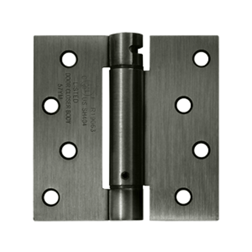 DELTANA 4 Inch x 4 Inch Steel Spring Hinge (Square Corner, Antique Nickel Finish)