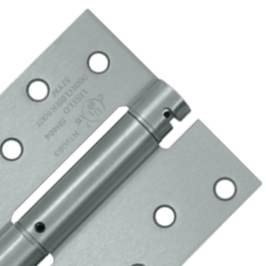 DELTANA 4 Inch x 4 Inch Steel Spring Hinge Square Corner Brushed Chrome Finish