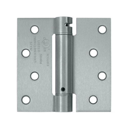 DELTANA 4 Inch x 4 Inch Steel Spring Hinge Square Corner Brushed Chrome Finish