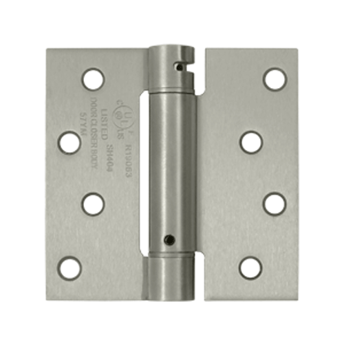 4 Inch x 4 Inch Steel Spring Hinge Square Corner Brushed Nickel Finish DELTANA
