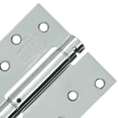 DELTANA 4 Inch x 4 Inch Steel Spring Hinge (Square Corner, Chrome Finish)