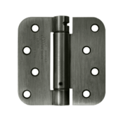 DELTANA 4 Inch x 4 Inch TT Steel Spring Hinge (5/8 Radius Corner, Antique Nickel Finish)