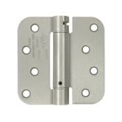 DELTANA 4 Inch x 4 Inch TT Steel Spring Hinge (5/8 Radius Corner, Brushed Nickel Finish)