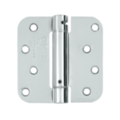 DELTANA 4 Inch x 4 Inch TT Steel Spring Hinge (5/8 Radius Corner Chrome Finish)