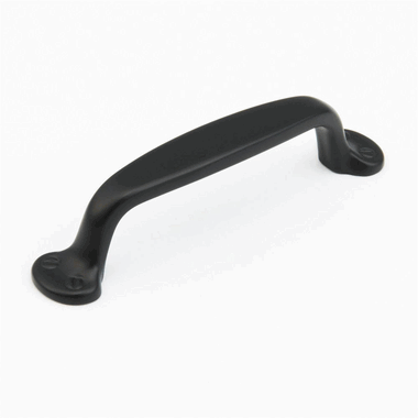 SCHAUB 5 1/8 Inch (4 Inch c-c) Country Style Pull (Matte Black Finish)