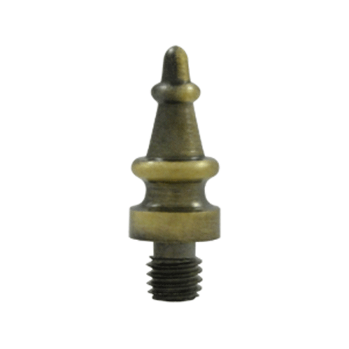 DELTANA 5/8 Inch Solid Brass Steeple Tip Cabinet Finial (Antique Brass Finish)