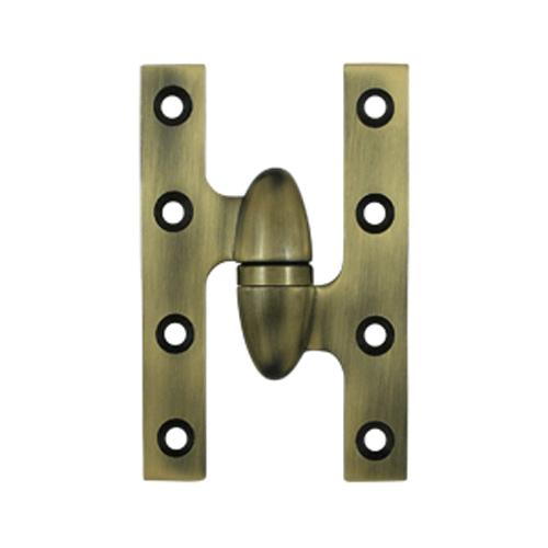 DELTANA 5 Inch x 3 1/4 Inch Solid Brass Olive Knuckle Hinge (Antique Brass Finish)