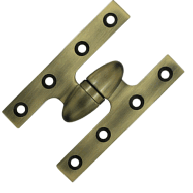 DELTANA 5 Inch x 3 1/4 Inch Solid Brass Olive Knuckle Hinge (Antique Brass)