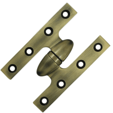 DELTANA 5 Inch x 3 1/4 Inch Solid Brass Olive Knuckle Hinge (Antique Brass Finish)