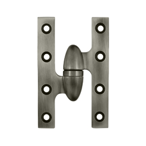 DELTANA 5 Inch x 3 1/4 Inch Solid Brass Olive Knuckle Hinge (Antique Nickel Finish)