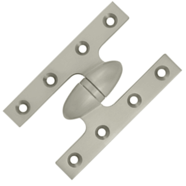 DELTANA 5 Inch x 3 1/4 Inch Solid Brass Olive Knuckle Hinge (Brushed Nickel Finish)