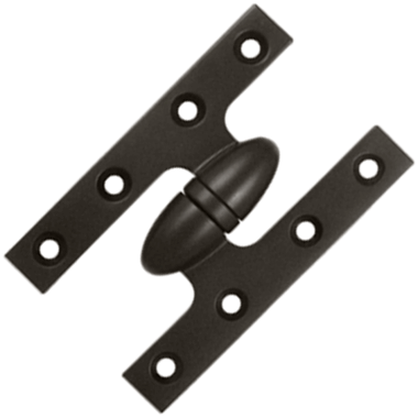 5 Inch x 3 1/4 Inch Solid Brass Olive Knuckle Hinge (Oil Rubbed Bronze Finish) DELTANA