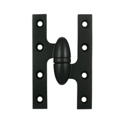 DELTANA 5 Inch x 3 1/4 Inch Solid Brass Olive Knuckle Hinge (Paint Black Finish)