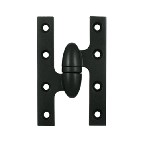 DELTANA 5 Inch x 3 1/4 Inch Solid Brass Olive Knuckle Hinge Paint Black Finish