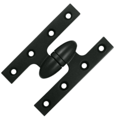 DELTANA 5 Inch x 3 1/4 Inch Solid Brass Olive Knuckle Hinge Paint Black Finish