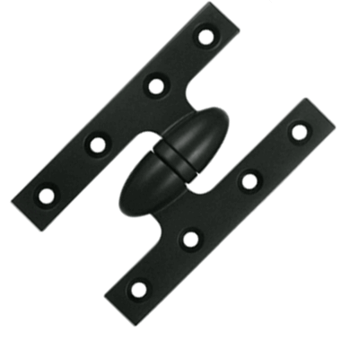 DELTANA 5 Inch x 3 1/4 Inch Solid Brass Olive Knuckle Hinge (Paint Black Finish)