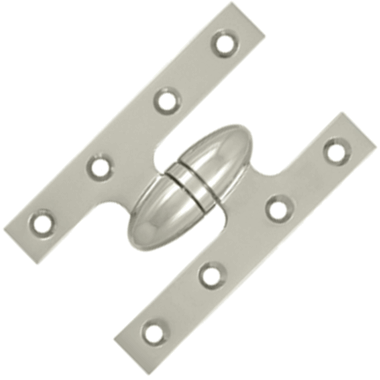 DELTANA 5 Inch x 3 1/4 Inch Solid Brass Olive Knuckle Hinge (Polished Nickel Finish)