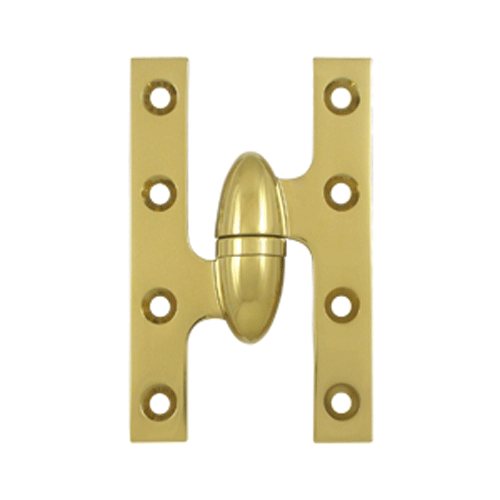 DELTANA 5 Inch x 3 1/4 Inch Solid Brass Olive Knuckle Hinge (PVD Finish)