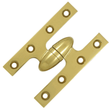 DELTANA 5 Inch x 3 1/4 Inch Solid Brass Olive Knuckle Hinge (PVD Finish)