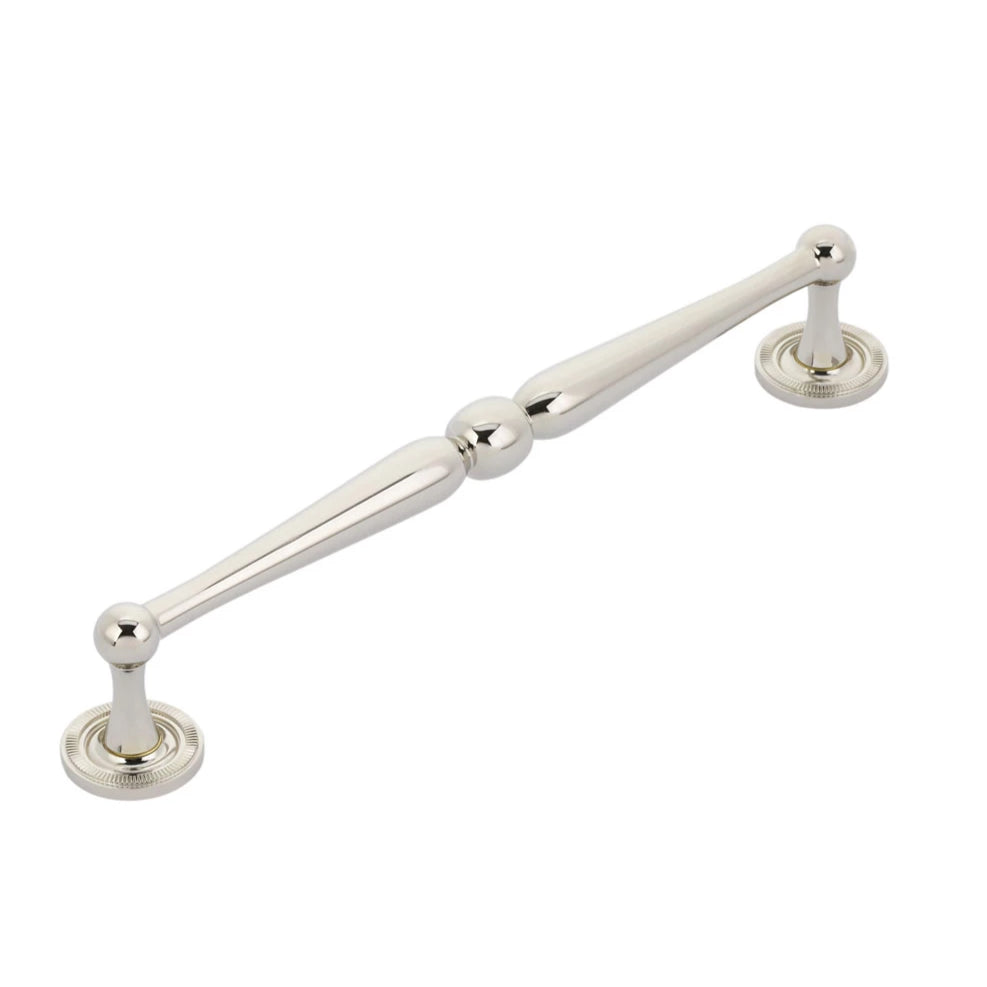 SCHAUB 8 1/2 Inch (8 Inch c-c) Atherton Pull with Knurled Footplates (Polished Nickel Finish)