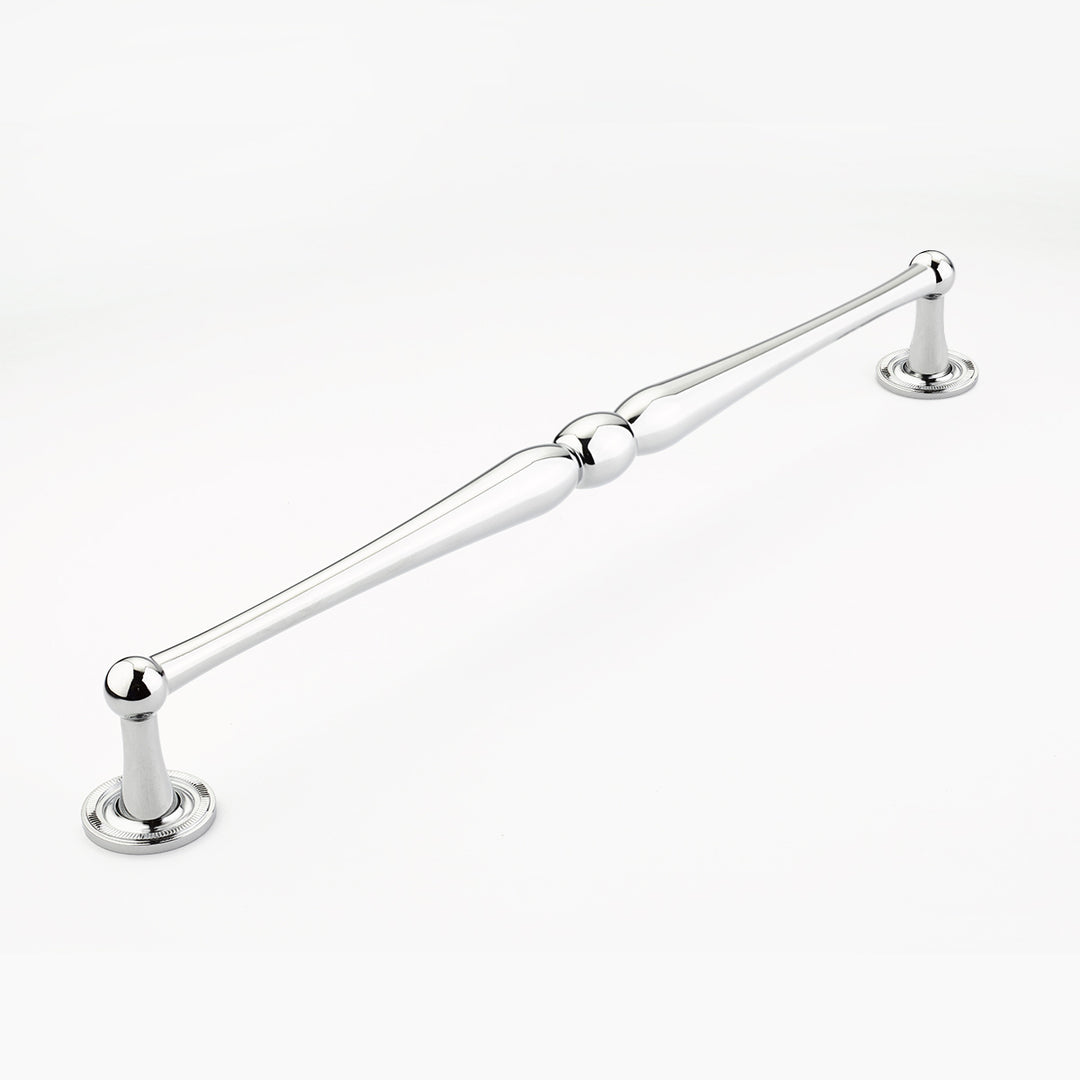 SCHAUB 15 3/4 Inch (15 Inch c-c) Atherton Appliance Pull with Knurled Footplates (Polished Chrome Finish)