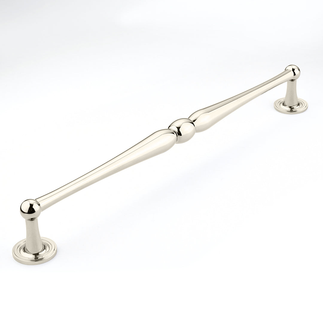 SCHAUB 15 3/4 Inch (15 Inch c-c) Atherton Pull with Plain Footplates (Polished Nickel Finish)