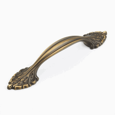 SCHAUB 6 1/2 Inch (3 3/4 Inch c-c) Corinthian Cabinet Pull (Redington Brass Finish)