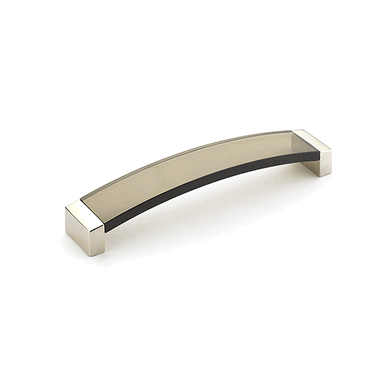 SCHAUB 6 5/8 Inch (6 1/4 Inch c-c) Positano Arched Smoke Pull (Satin Nickel Finish)