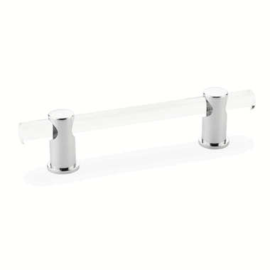 SCHAUB 6 Inch (4 Inch c-c) Lumiere Acrylic Pull (Polished Chrome Finish)