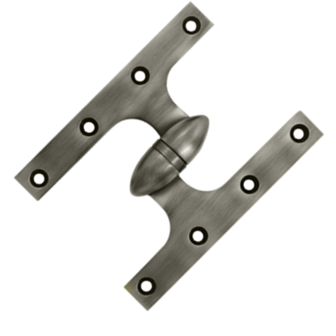 DELTANA 6 Inch x 4 1/2 Inch Solid Brass Olive Knuckle Hinge (Antique Nickel)