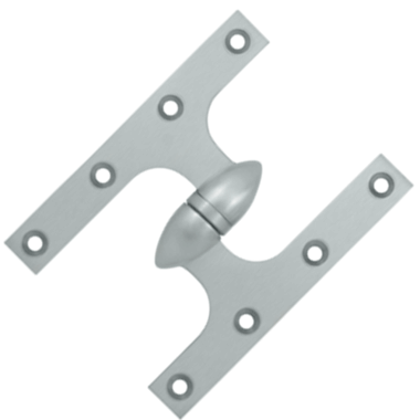 DELTANA 6 Inch x 4 1/2 Inch Solid Brass Olive Knuckle Hinge (Brushed Chrome)