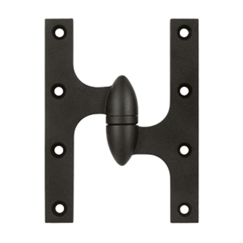 DELTANA 6 Inch x 4 1/2 Inch Solid Brass Olive Knuckle Hinge (Oil Rubbed Bronze Finish)