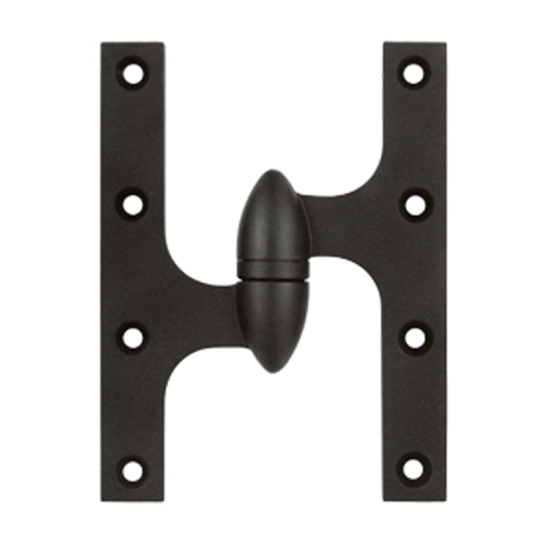 DELTANA 6 Inch x 4 1/2 Inch Solid Brass Olive Knuckle Hinge (Oil Rubbed Bronze Finish)