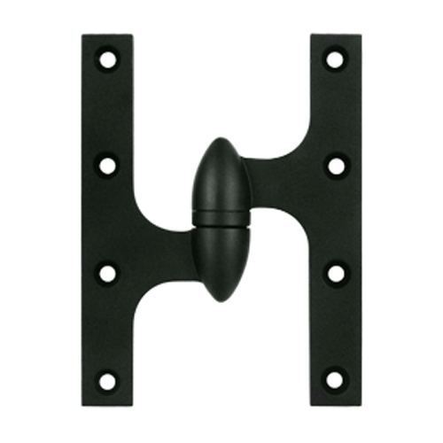 DELTANA 6 Inch x 4 1/2 Inch Solid Brass Olive Knuckle Hinge Paint Black Finish