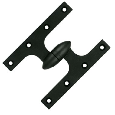 DELTANA 6 Inch x 4 1/2 Inch Solid Brass Olive Knuckle Hinge Paint Black Finish