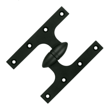 DELTANA 6 Inch x 4 1/2 Inch Solid Brass Olive Knuckle Hinge (Paint Black Finish)