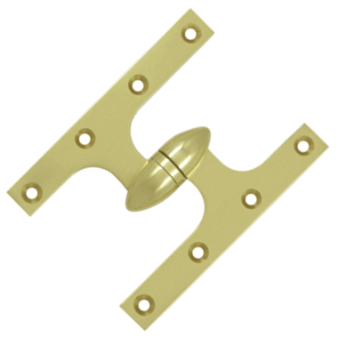 DELTANA 6 Inch x 4 1/2 Inch Solid Brass Olive Knuckle Hinge (Polished Brass Finish)