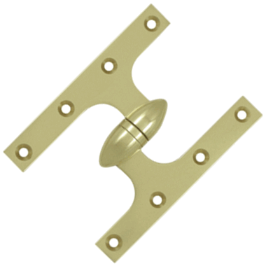 DELTANA 6 Inch x 4 1/2 Inch Solid Brass Olive Knuckle Hinge (Polished Brass Finish)