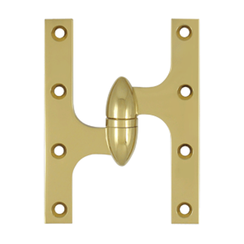 DELTANA 6 Inch x 4 1/2 Inch Solid Brass Olive Knuckle Hinge (PVD Finish)