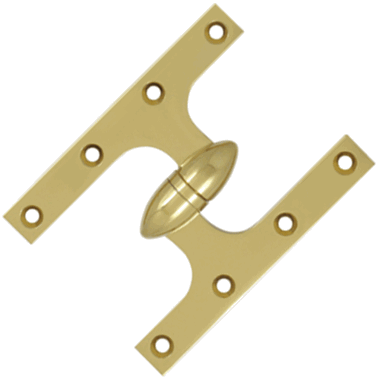 DELTANA 6 Inch x 4 1/2 Inch Solid Brass Olive Knuckle Hinge (PVD Finish)