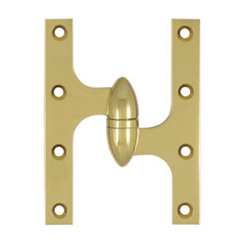 DELTANA 6 Inch x 4 1/2 Inch Solid Brass Olive Knuckle Hinge (PVD Finish)