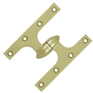 DELTANA 6 Inch x 4 1/2 Inch Solid Brass Olive Knuckle Hinge (Unlacquered Brass Finish)